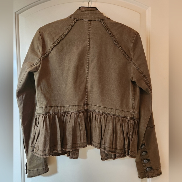 Free  People Flared Hem Military Jacket size Small - Picture 2 of 3